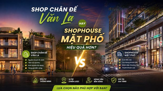 Shop chân đế Văn La hay shophouse mặt phố hiệu quả hơn?
