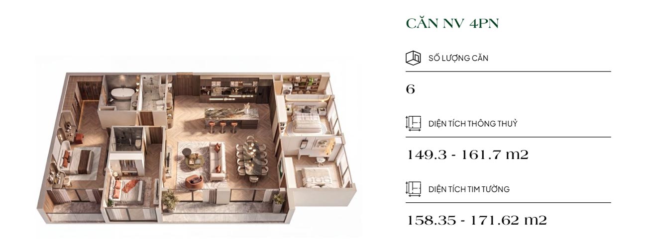 thiết kế căn 4 phòng ngủ chung cư vista văn la