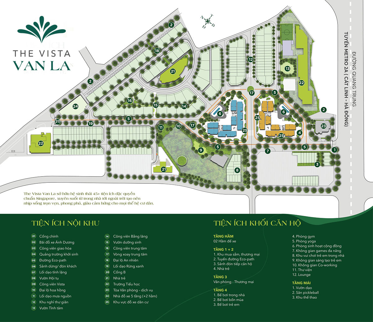 mặt bằng dự án vista văn la