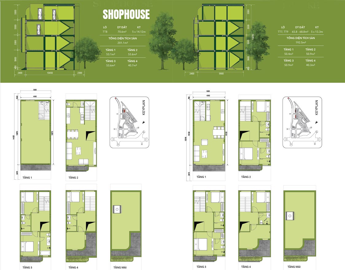 mặt bằng shophouse vista văn la