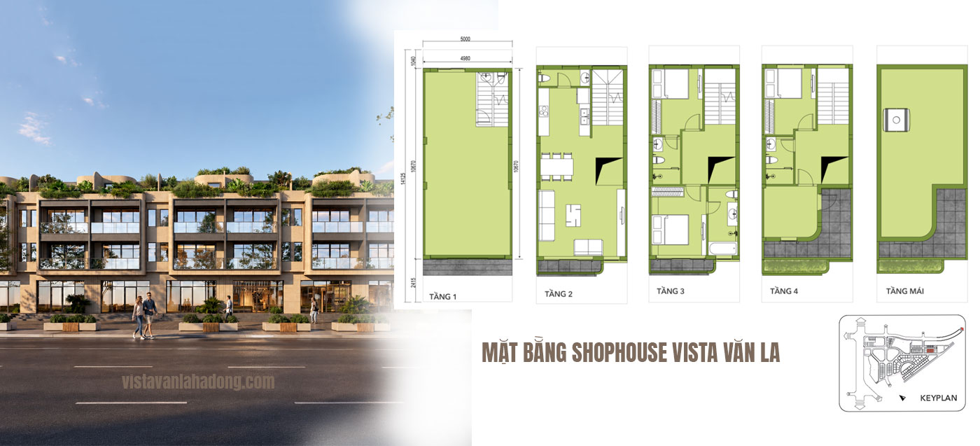 mặt bằng shophouse vista văn la